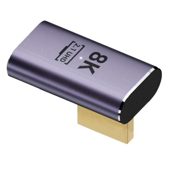 Przejściówka adaptor złącze HDMI 2.1 wtyk - gniazdo kątowe 90 stopni prawy 8K 60Hz 4K 120Hz-8979