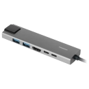 Rozgałęźnik adapter HUB USB-C do HDMI 2 x USB 3.0 2 x USB-C RJ45 do podłączenia dodatkowego monitora-9176