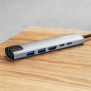 Rozgałęźnik adapter HUB USB-C do HDMI 2 x USB 3.0 2 x USB-C RJ45 do podłączenia dodatkowego monitora-9179