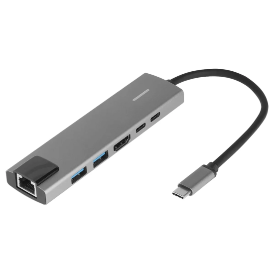 Rozgałęźnik adapter HUB USB-C do HDMI 2 x USB 3.0 2 x USB-C RJ45 do podłączenia dodatkowego monitora