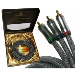 Kabel wtyk 3RCA - 3RCA wtyk Component 1.8m Gold powystawowy